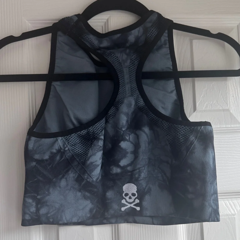 Soul by SoulCycle Black Tie-Dye High Neck Sports Bra - Picture 4 of 4